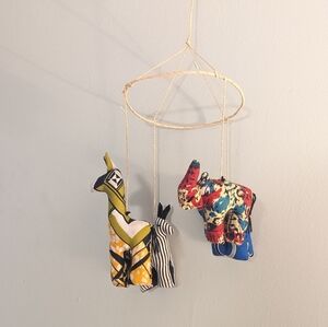 Handmade In Tanzania Colorful Animal Baby Mobile